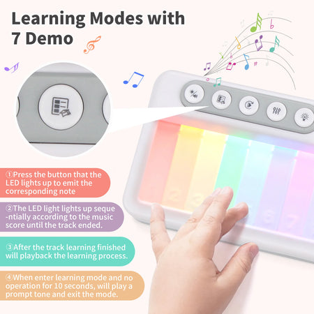 Rainbow Flashing Piano Toy &ndash; Educational Fun with 5 Instruments