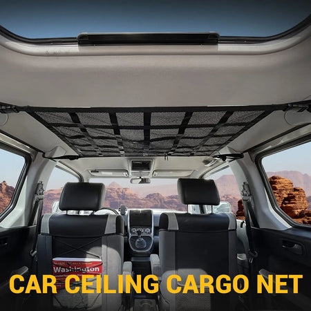 Car Roof Cargo Net Mesh Organizer - Anti Sagging Design