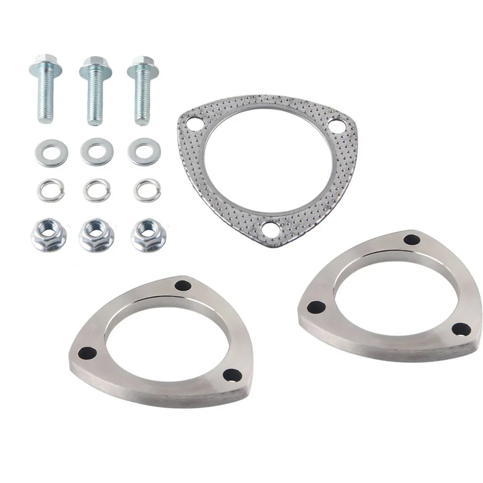Stainless Steel Exhaust Flange With Gasket, 2/2.5/3 Inch, 3-Bolt