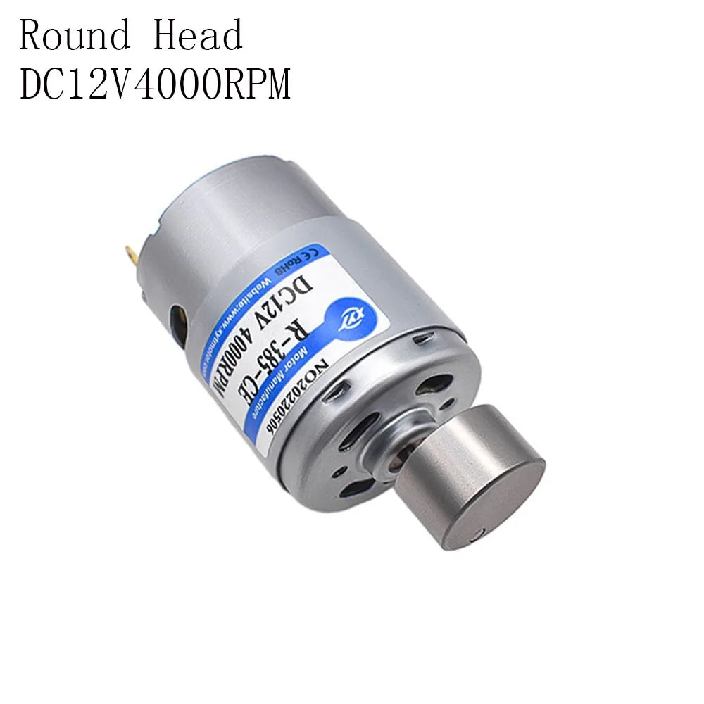 RF-385 Miniature DC Vibration Motor - Speed Adjustable 12V/24V, 4000/8000RPM
