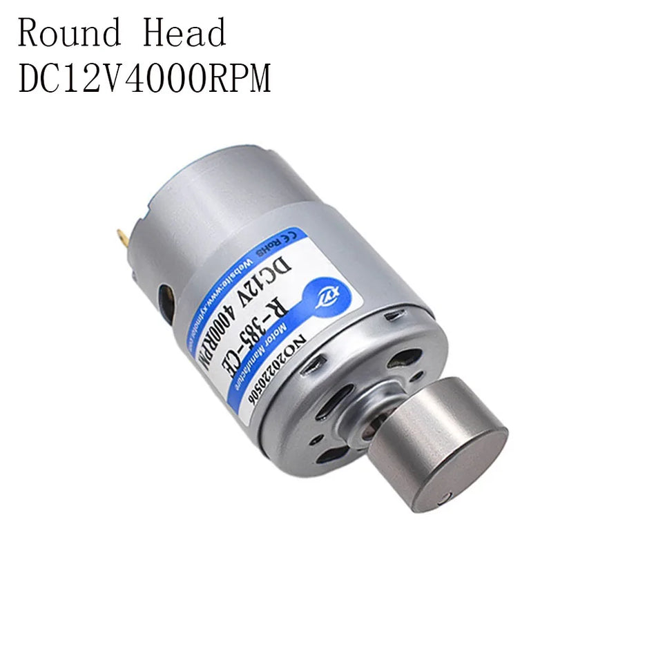 RF-385 Miniature DC Vibration Motor - Speed Adjustable 12V/24V, 4000/8000RPM