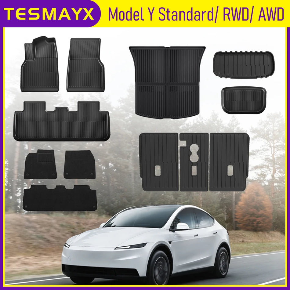Allwetter-TPE-Fußmatten für Tesla Model Y Standard RWD AWD