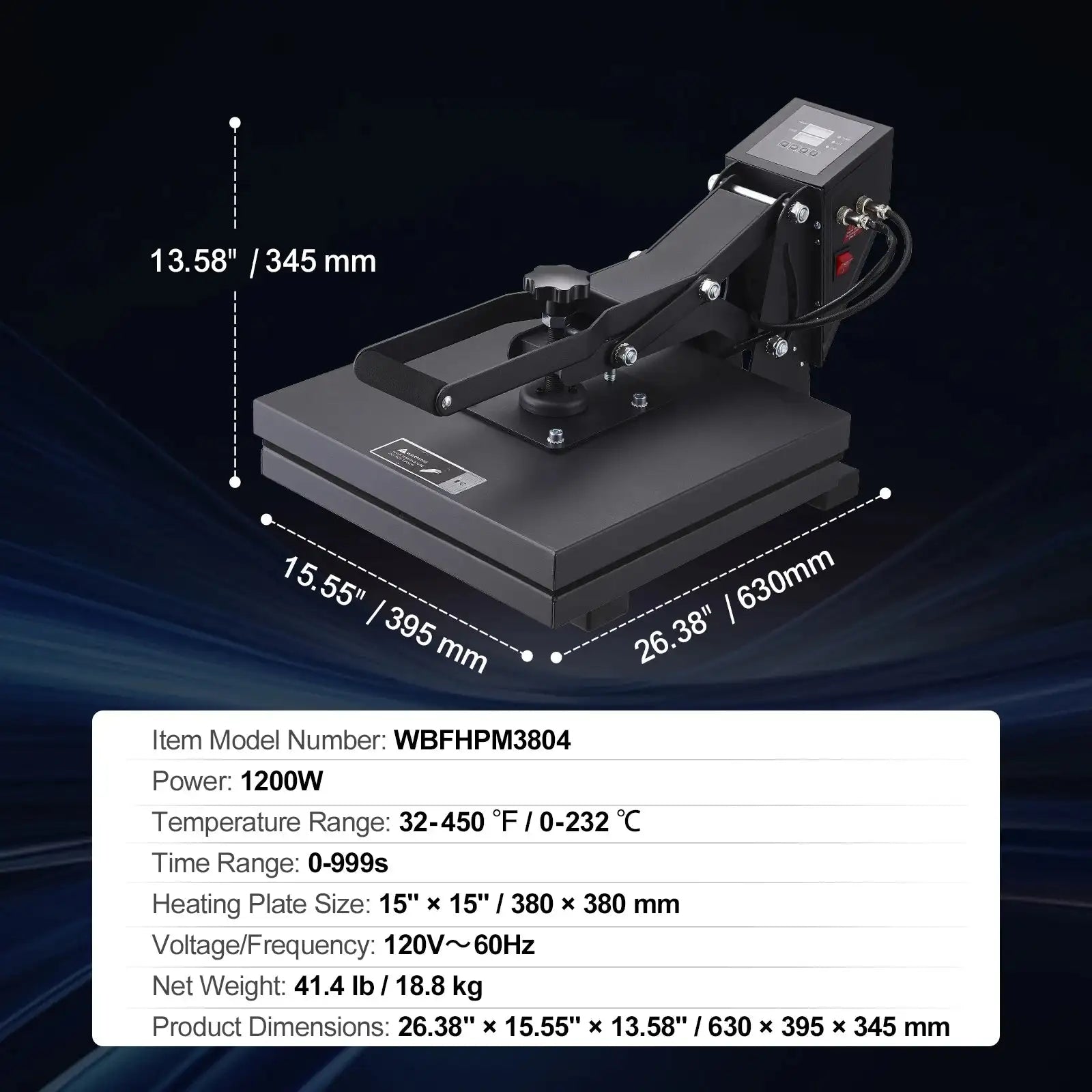 15x15 16x20 16x24 Heat Press Clamshell Sublimation Black 15in x 15in / spain