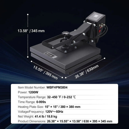 15x15 16x20 16x24 Heat Press Clamshell Sublimation Black 15in x 15in / spain