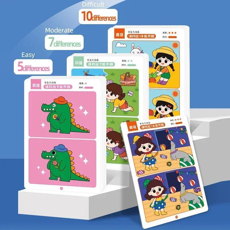 Montessori Error-Finding Puzzle Game Cards for Kids - 64pcs Educational Reusable Toys for Concentration and Intellectual Development