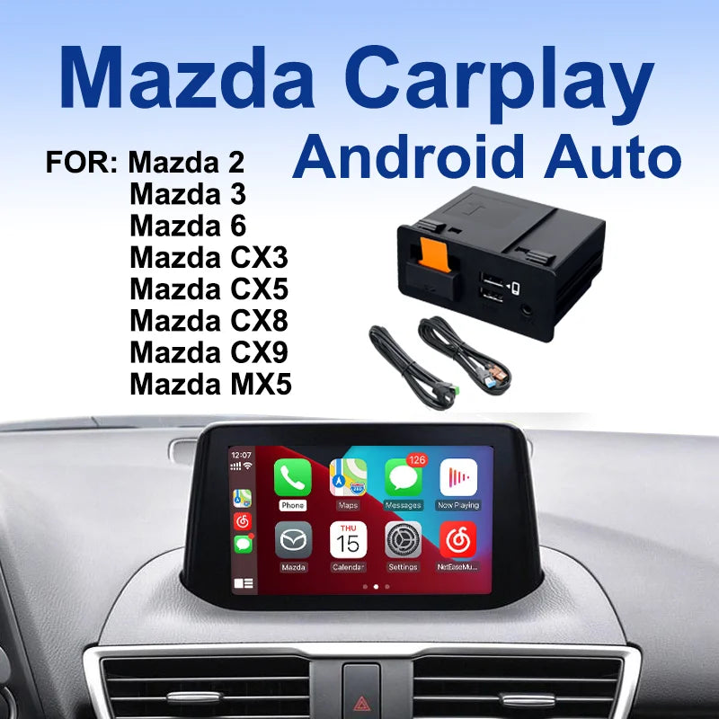Безжичен CarPlay и Android Auto USB хъб за Mazda CX3 CX5 CX8 CX9 MX5 Ретрофит