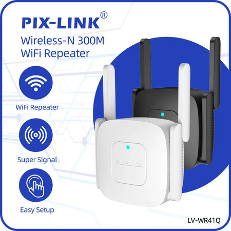 PIX-LINK WR41Q &ndash; 300Mbps Wi-Fi Range Extender Home Office Default Title