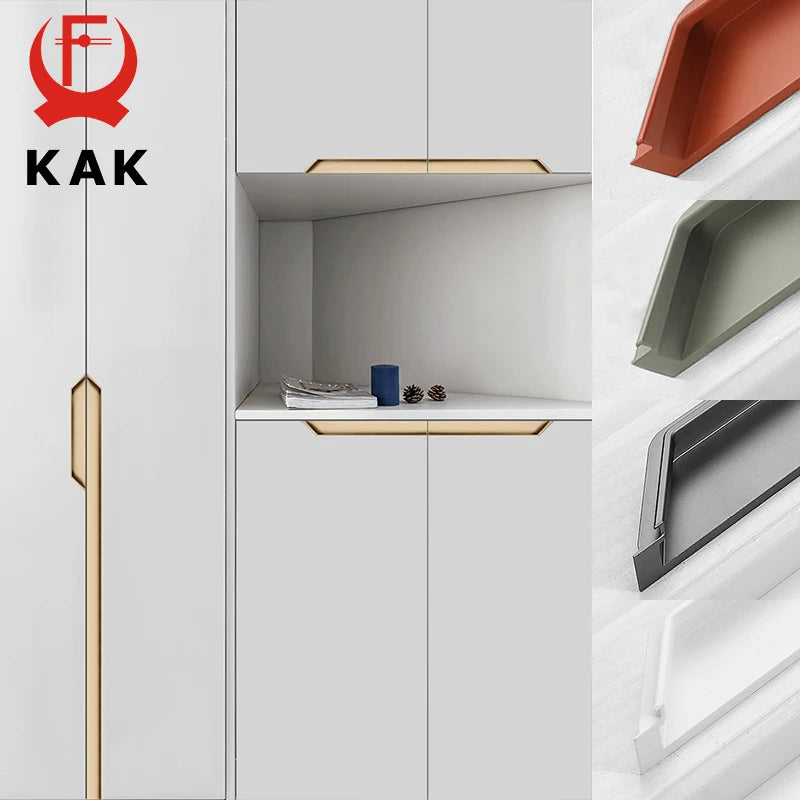 Siyah Gömülü Dolap Kolu Gizli Kayar Kapı Çekme 220mm