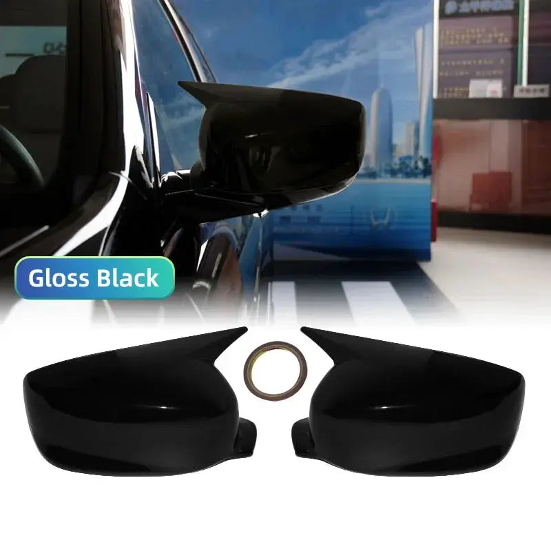 Car Side Wing Replacement Mirror Cover Rear-View Caps For Honda Accord 8th 8.5th 9th 2008-2017 Carbon and Glossy Black by InterCyprus Trading Ltd