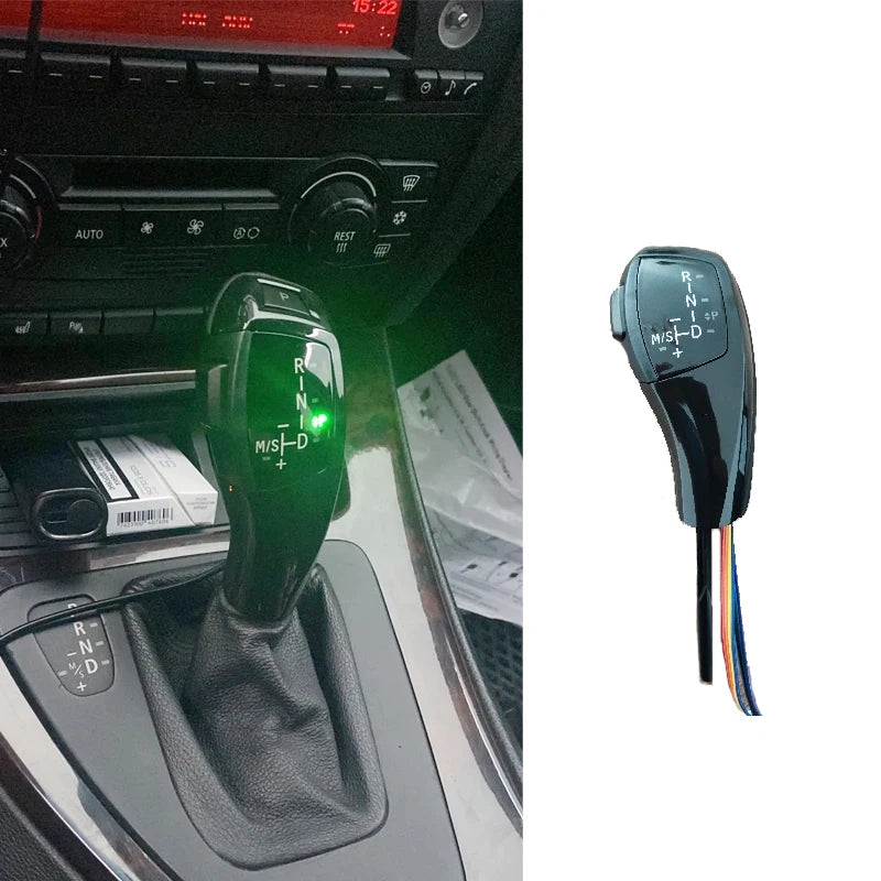 BMW LED Gear Knob for E46 E90 E60 Automatic Shift Lever, Black Silver