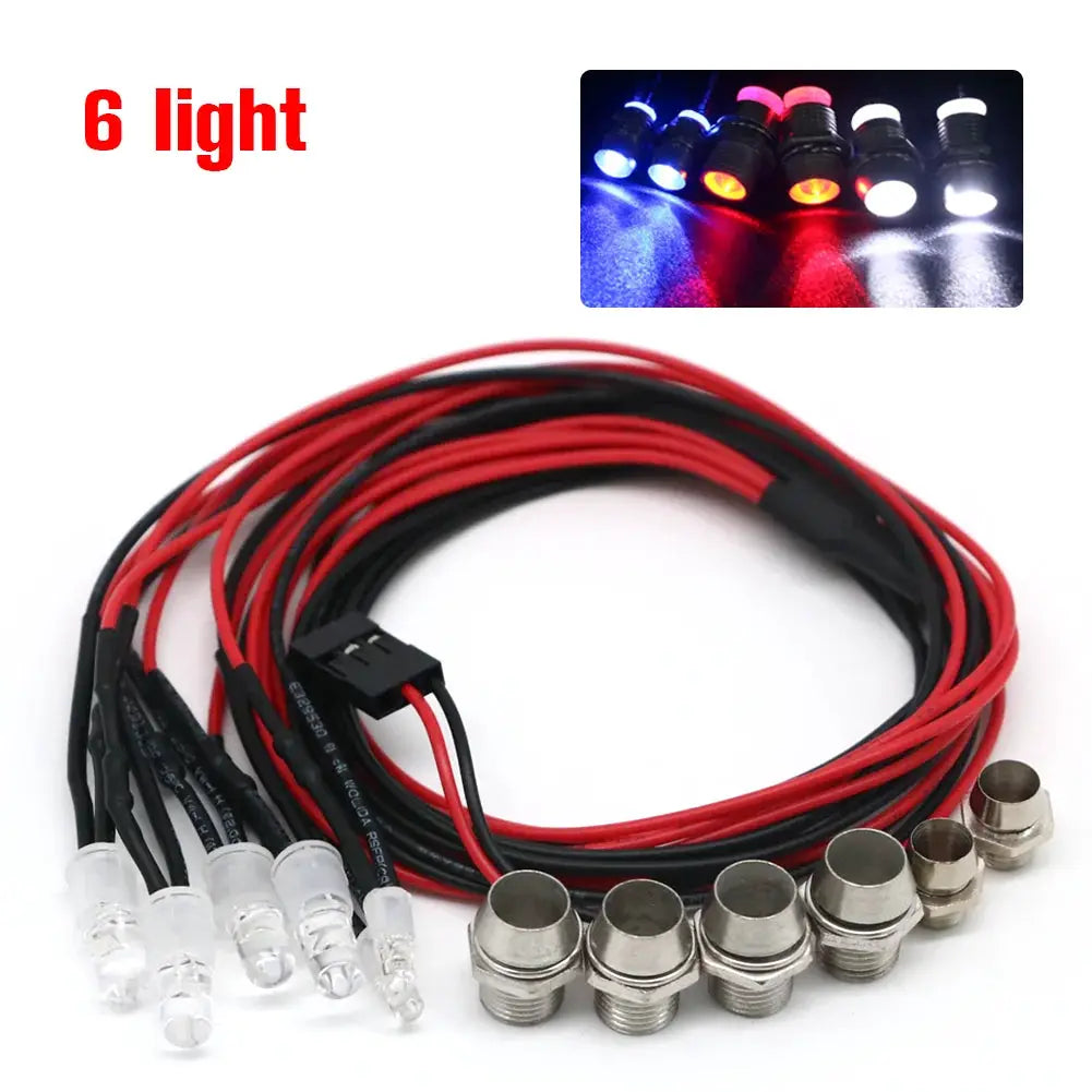 2 / 4 / 6 / 8 Lights 70cm Lenght RC LED Night Headlamps Headlights 3/5mm LED Light for Model Drift Crawler Car For RC Car by InterCyprus Trading Ltd