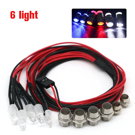 2 / 4 / 6 / 8 Lights 70cm Lenght RC LED Night Headlamps Headlights 3/5mm LED Light for Model Drift Crawler Car For RC Car by InterCyprus Trading Ltd