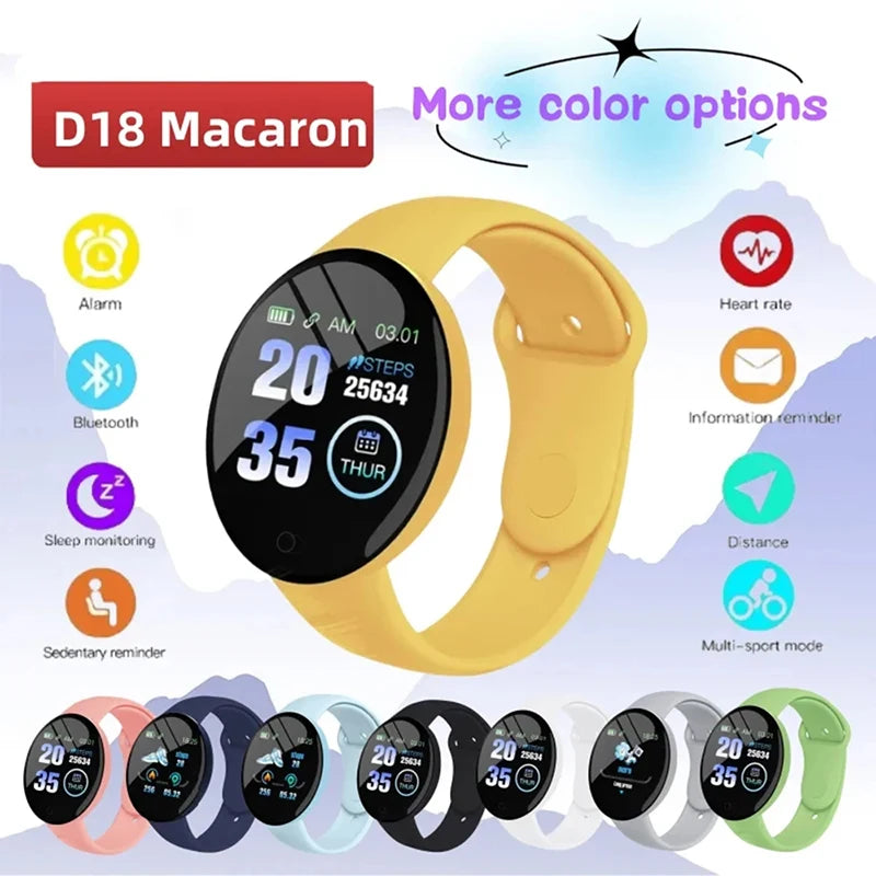 D18 Smart Bracelet 2025 - Stylish Fitness Tracker with Heart Rate Monitor &amp; Bluetooth