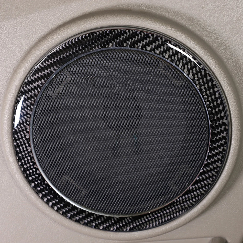 Voor Hummer H2 2003 tot en met 2007 zachte koolstofvezel auto deur luidspreker ring paneel sticker interieur accessoires