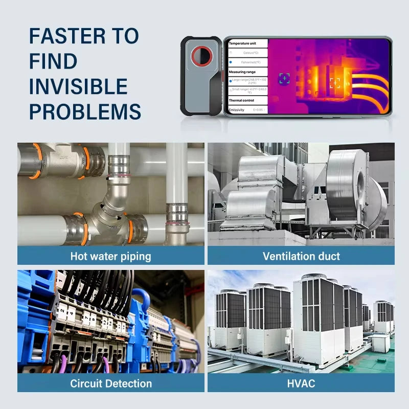 Android Type-C Mobile Thermal Camera: 256x192 Pixels, -20&deg;C to 550&deg;C Infrared Imager for Electrical Repair