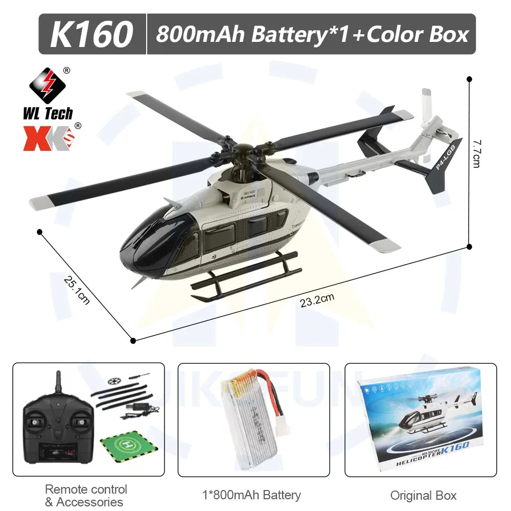 WLtoys K160 RC Helicopter EC-145 3D6G &ndash; Brushless Power K160