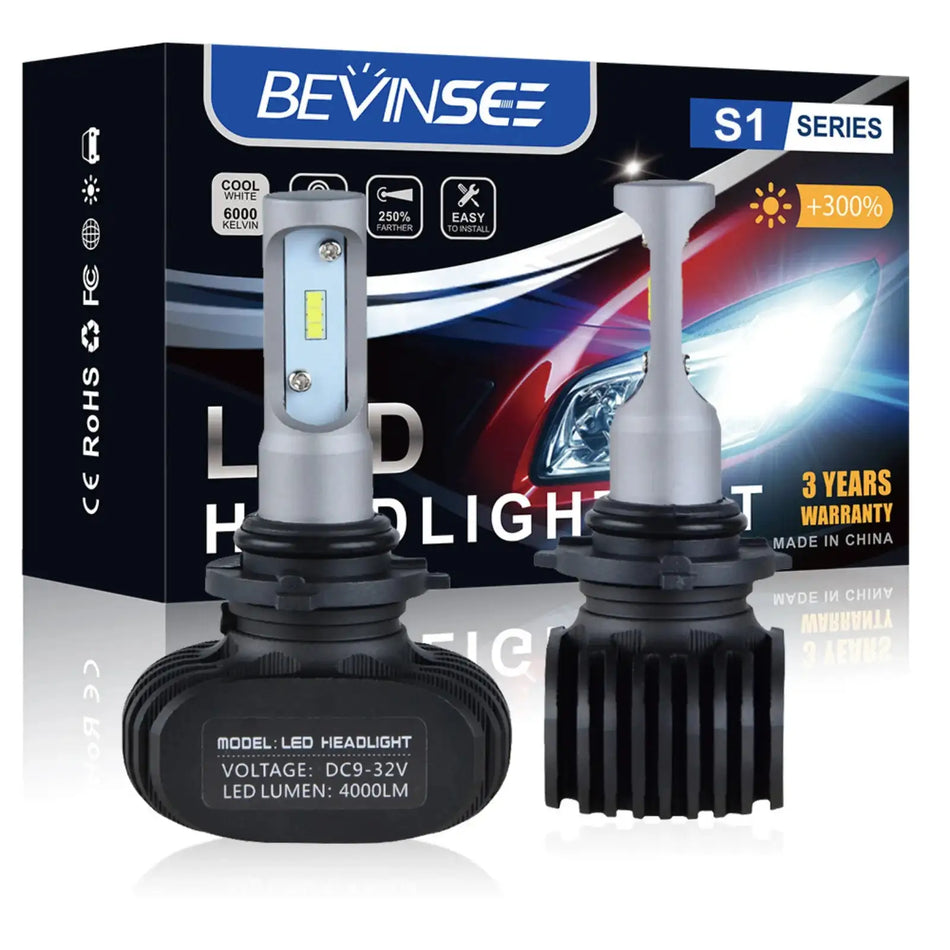 Bevinsee 2x 8000LM 9007 HB5 LED Koplampen Hi Lo Stralingsbundel