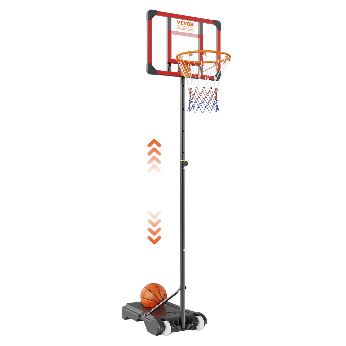 VEVOR Basketball Hoop 4-10 Ft Adjustable Backboard &ndash; Stable