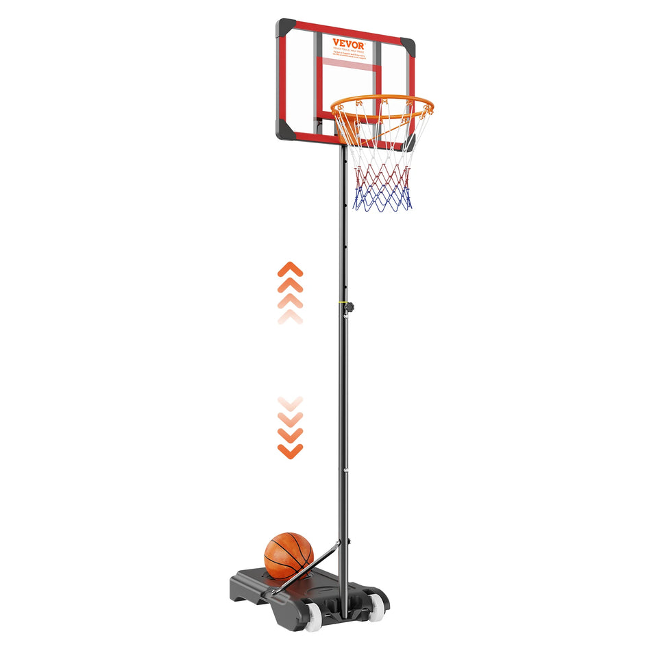 VEVOR Basketball Hoop 4-10 Ft Adjustable Backboard &ndash; Stable