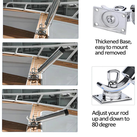 Fishing Boat Rod Holder 316 Stainless Steel - Adjustable