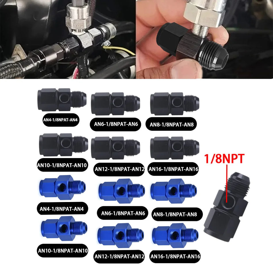 Adaptateur de joint tournant AN pour capteur de jauge d'huile, raccord à flare en aluminium, 1/8 NPT