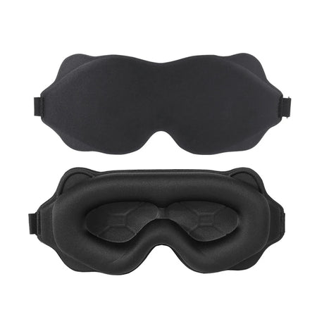 3D Sleeping Mask - Light Blocking, Soft Eye Mask for Travel &amp; Sleep Black