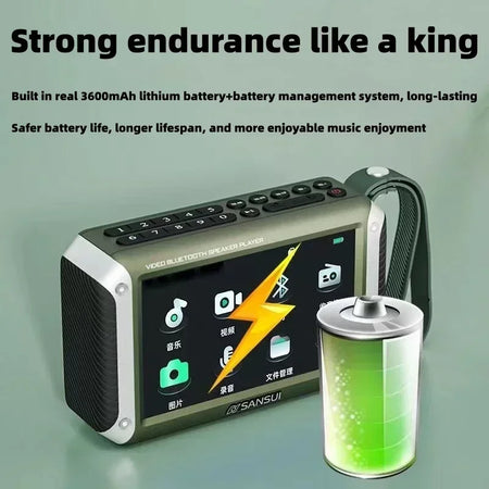 SANSUI F53 Wireless Bluetooth Speaker with LED Display, FM Radio, and MP4 Player