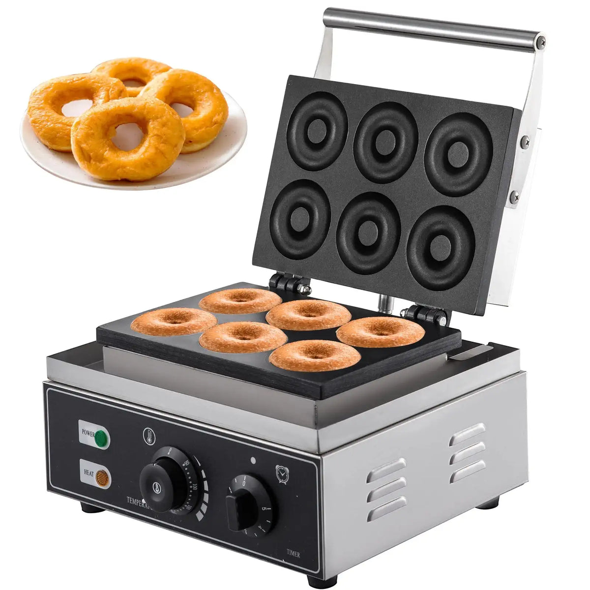 6 Hole Electric Donut Maker Nonstick Stainless CZECH REPUBLIC