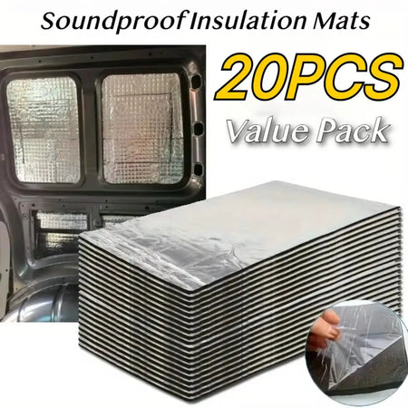 10/20PC Value Pack Car Soundproof Insulation Mat for Vehicles Heat Shield Self Adhesive Noise Deadening Pad for Door Roof Engine by InterCyprus Trading Ltd