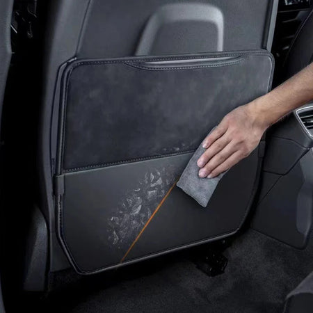 Leather Car Anti-Kick Mat Seat Back Protector for Dacia Logan, Duster, Sandero, Lodgy, and Stepway - Waterproof and Easy to Install