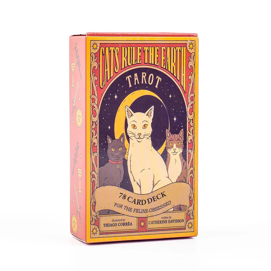 Los Gatos Dominan La Tierra Baraja De Tarot 78 Cartas Adivinación Felina