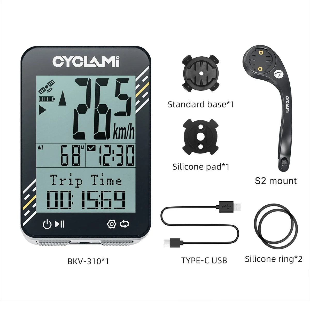 CYCLAMI BKV-310 &ndash; IPX7 Waterproof GPS Bicycle Computer BKV-310 PLUS