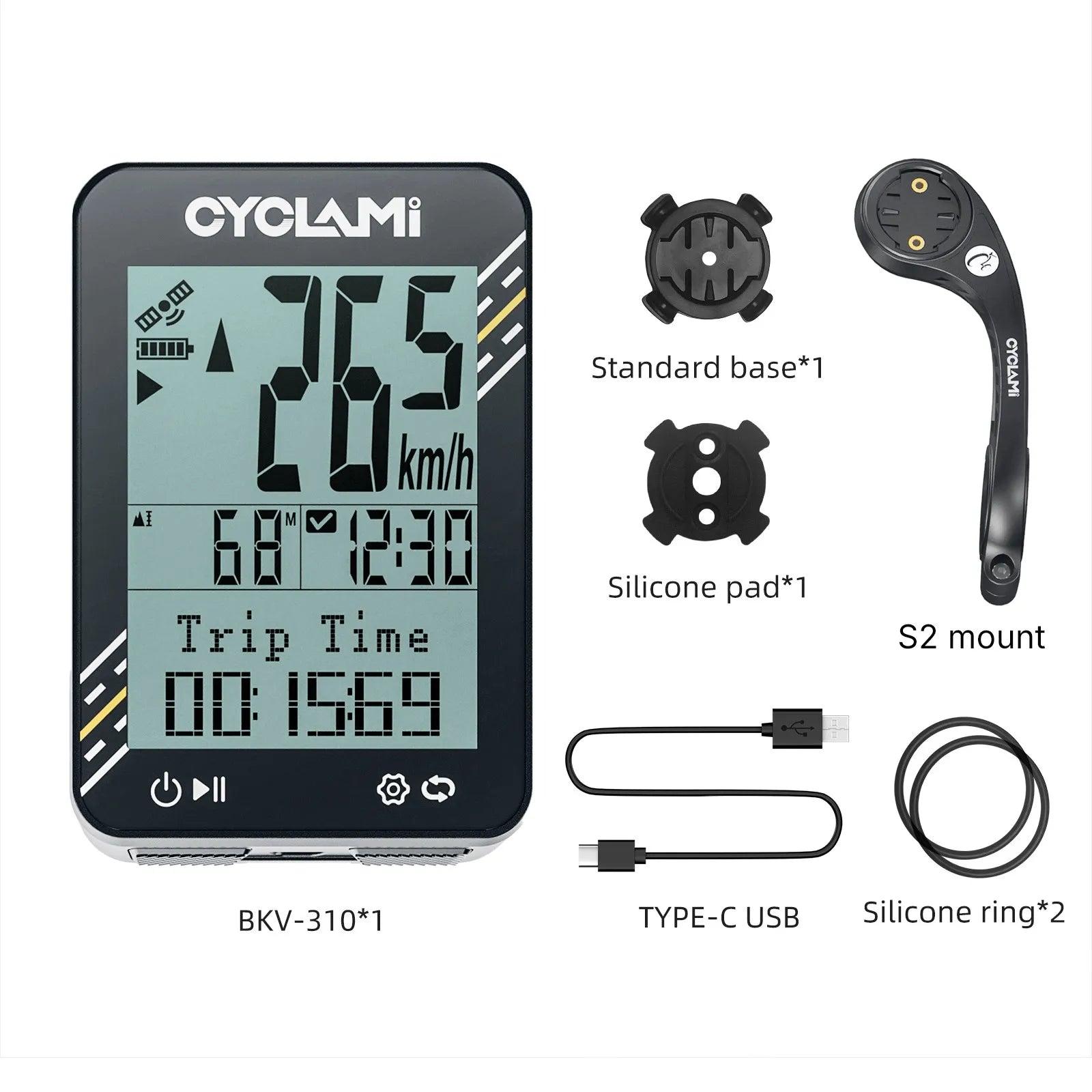 CYCLAMI BKV-310 &ndash; IPX7 Waterproof GPS Bicycle Computer BKV-310 PLUS