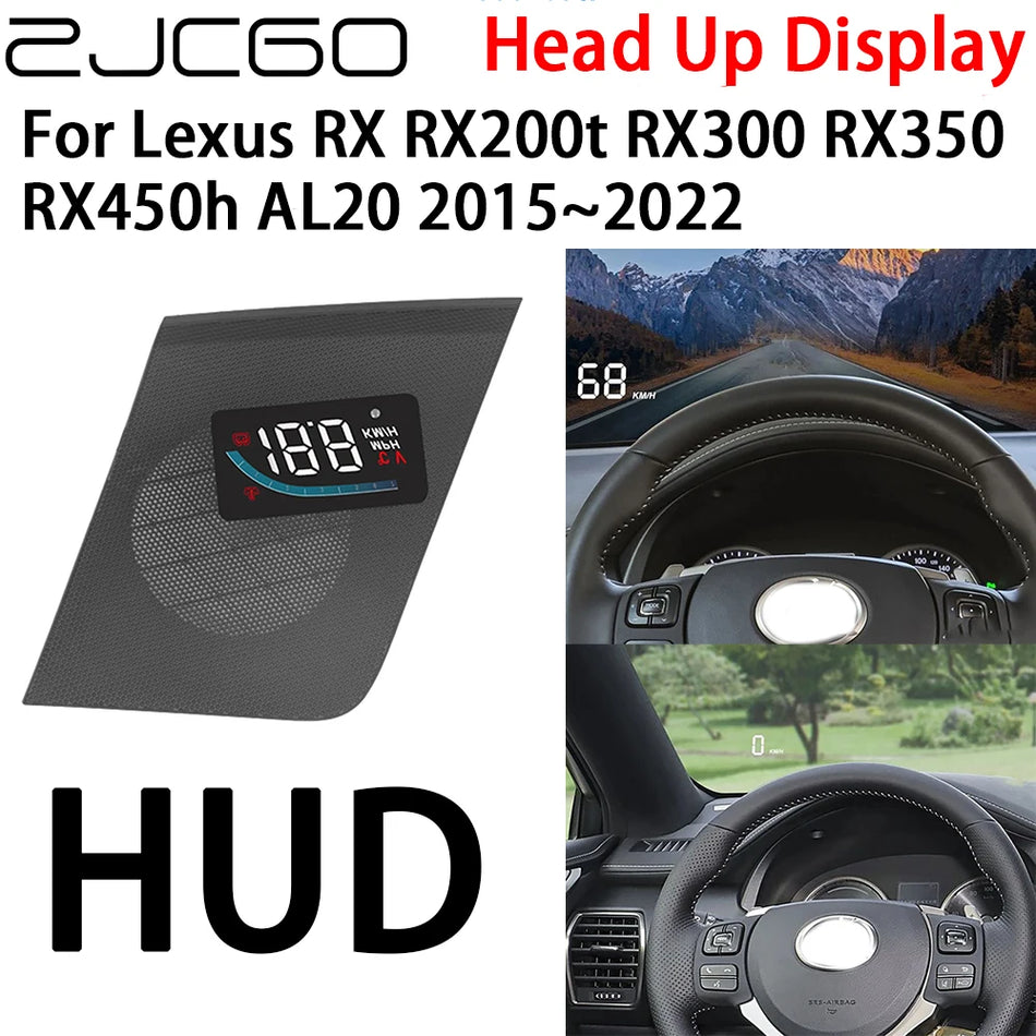 Head Up Display for Lexus RX 2015-2022 5 Inch Windshield Projection Speedometer and Driving Data HUD