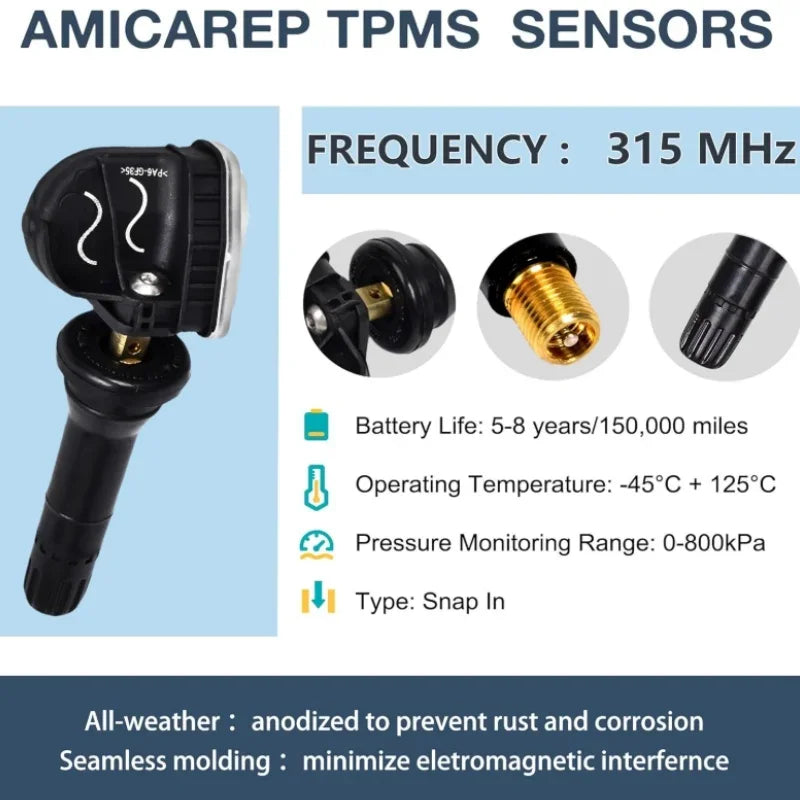 TPMS riepu spiediena sensors 315MHz HC3T1A180AB Ford Lincoln F-150 Fusion MKC MKZ Navigator