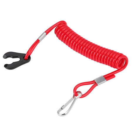 Universal Boat Engine Kill Switch | Emergency Stop Lanyard for Motorboats &amp; Outboards Red