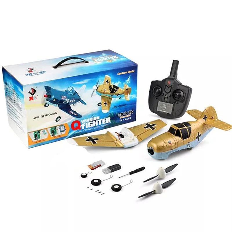 WLtoys F4U A500 4Ch Electric RC Stunt Plane with Six Axis Stability A250 1 battery