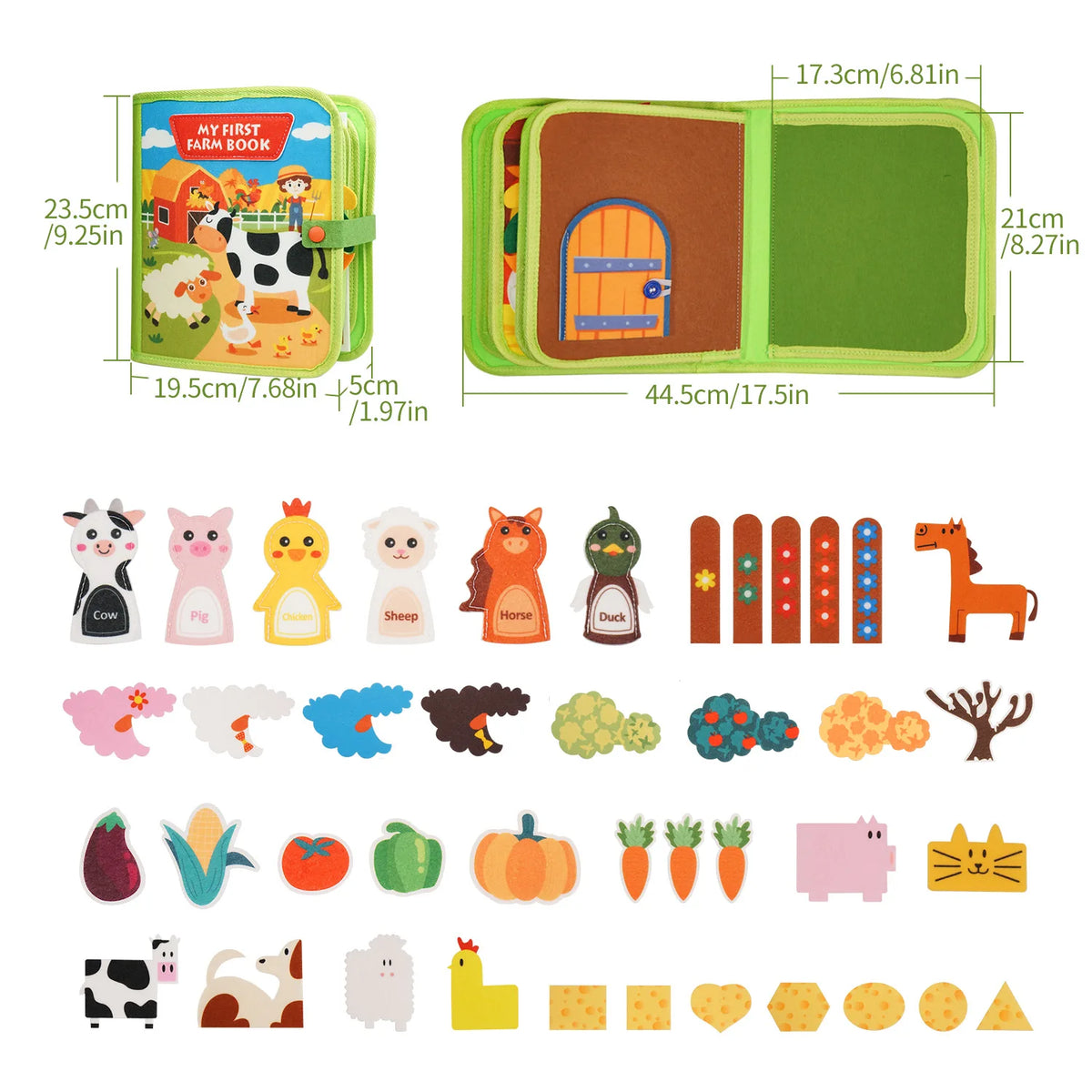 Children's 3D Farm Felt Storybook - Interactive Busy Board