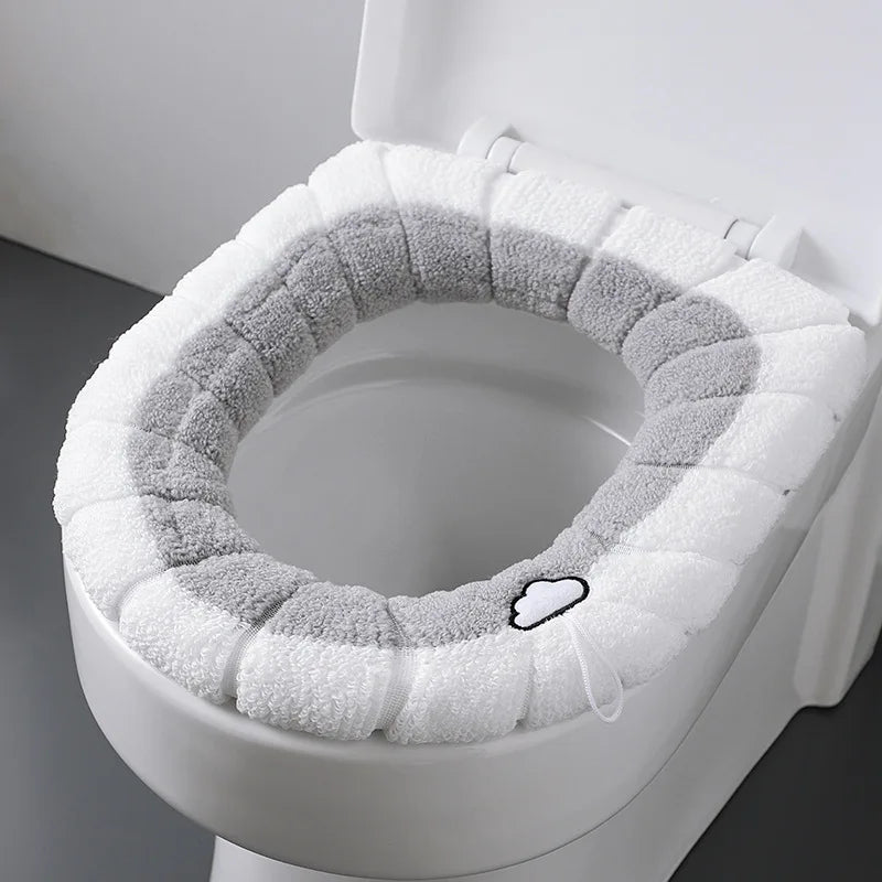 2856C Thickened Plush O-Type Warm Toilet Cushion &ndash; Cozy