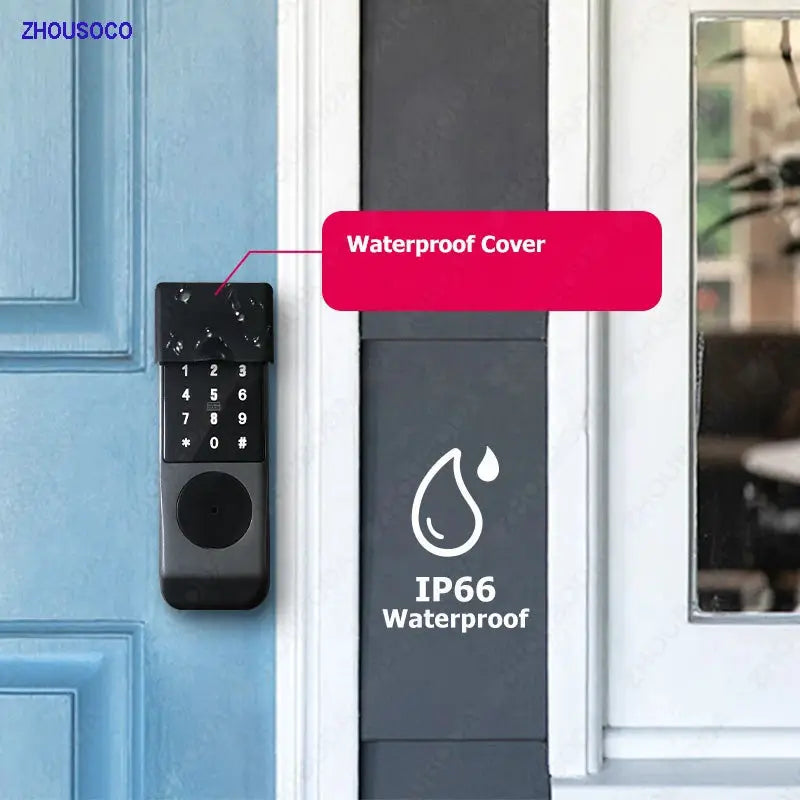 Keyless Smart Door Lock With Fingerprint, Card And Keypad For Outdoor by InterCyprus Trading Ltd
