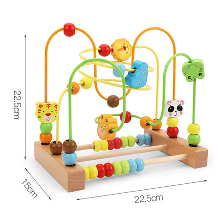 Montessori Wooden Roller Coaster Bead Maze Toys for Toddlers