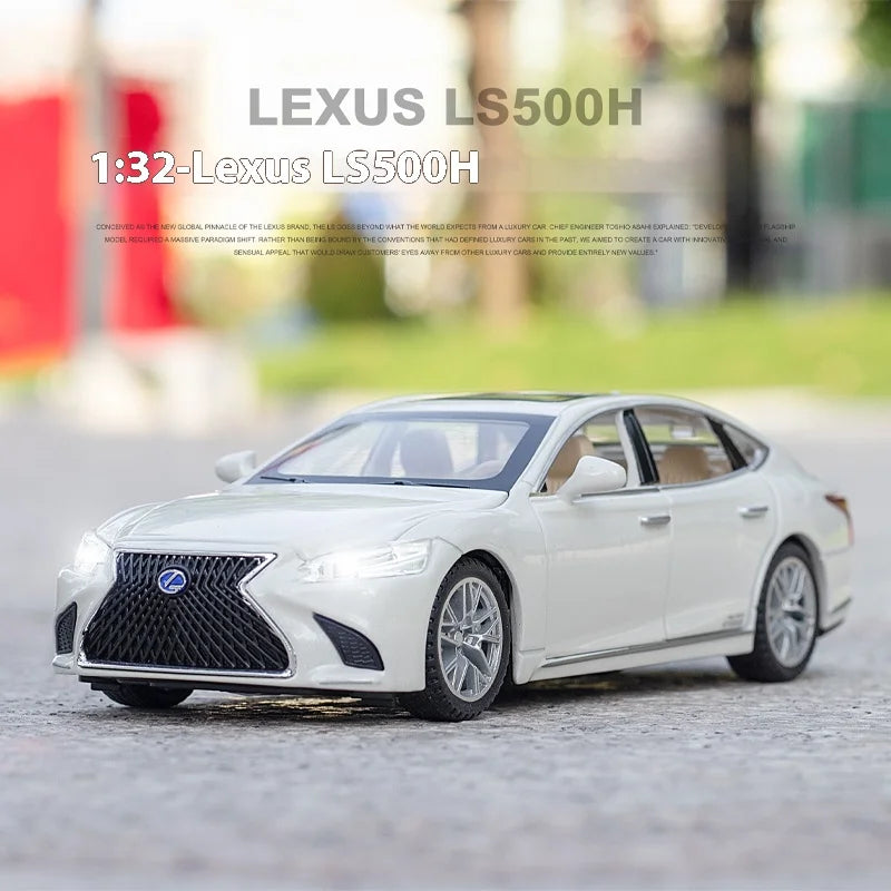 Carro em liga de alumínio fundido 1:32 com som e luz para Lexus LS500H