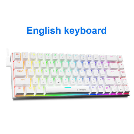 E-YOOSO Z686 RGB USB 60 Percent Mechanical Keyboard &ndash; Slim Z686RGB-White / Red Switch