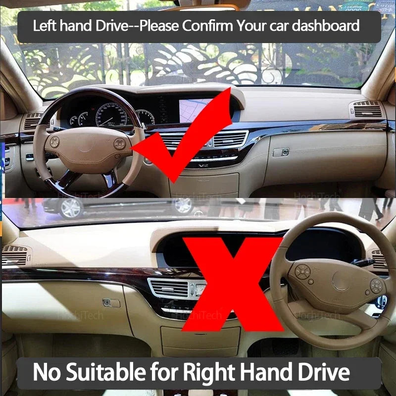 Almofada para Capa do Painel com Protetor Solar Antiderrapante para Mercedes-Benz W221 Classe S