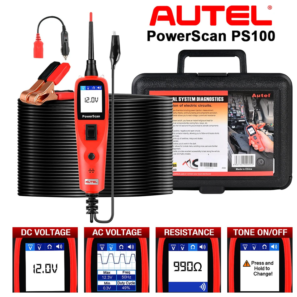 Autel PowerScan PS100 &ndash; Four Work Modes 12V 24V Diagnostic