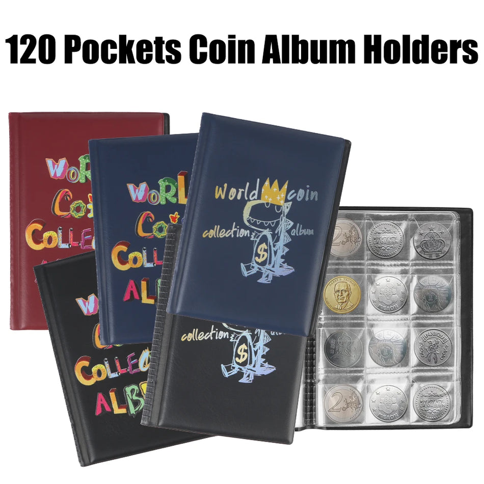 120-Pocket Coin Album, Mini Penny Storage Book, Coin Holder Organizer