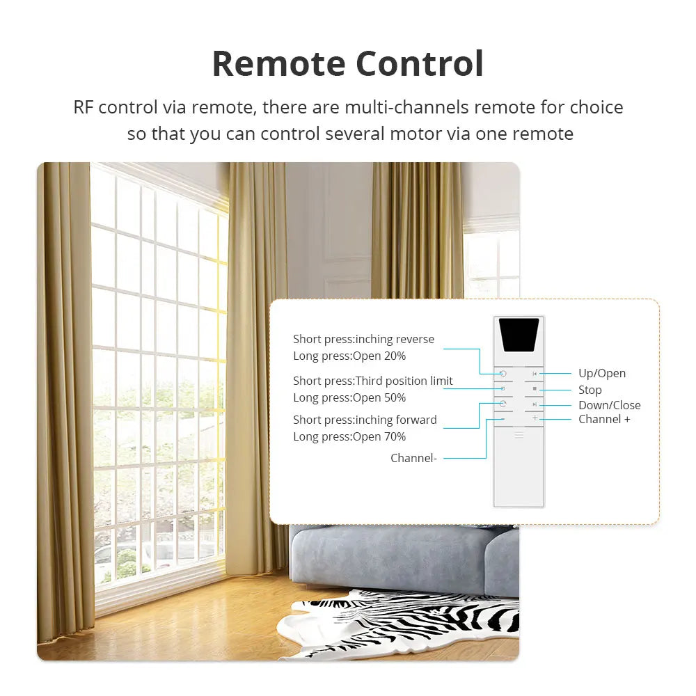 Zemismart Matter WiFi Smart Curtain Motor with Voice Control