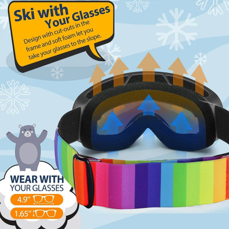BOLLFO Kids Ski Goggles &ndash; Anti-Fog UV400 Winter Eyewear