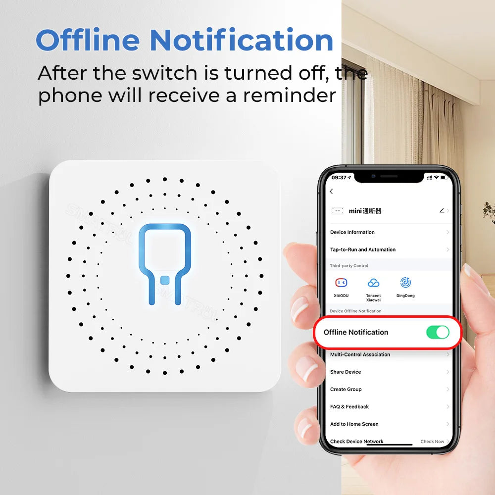 Tuya Zigbee/WiFi Mini Smart Switch with Power Monitoring &amp; Voice Control