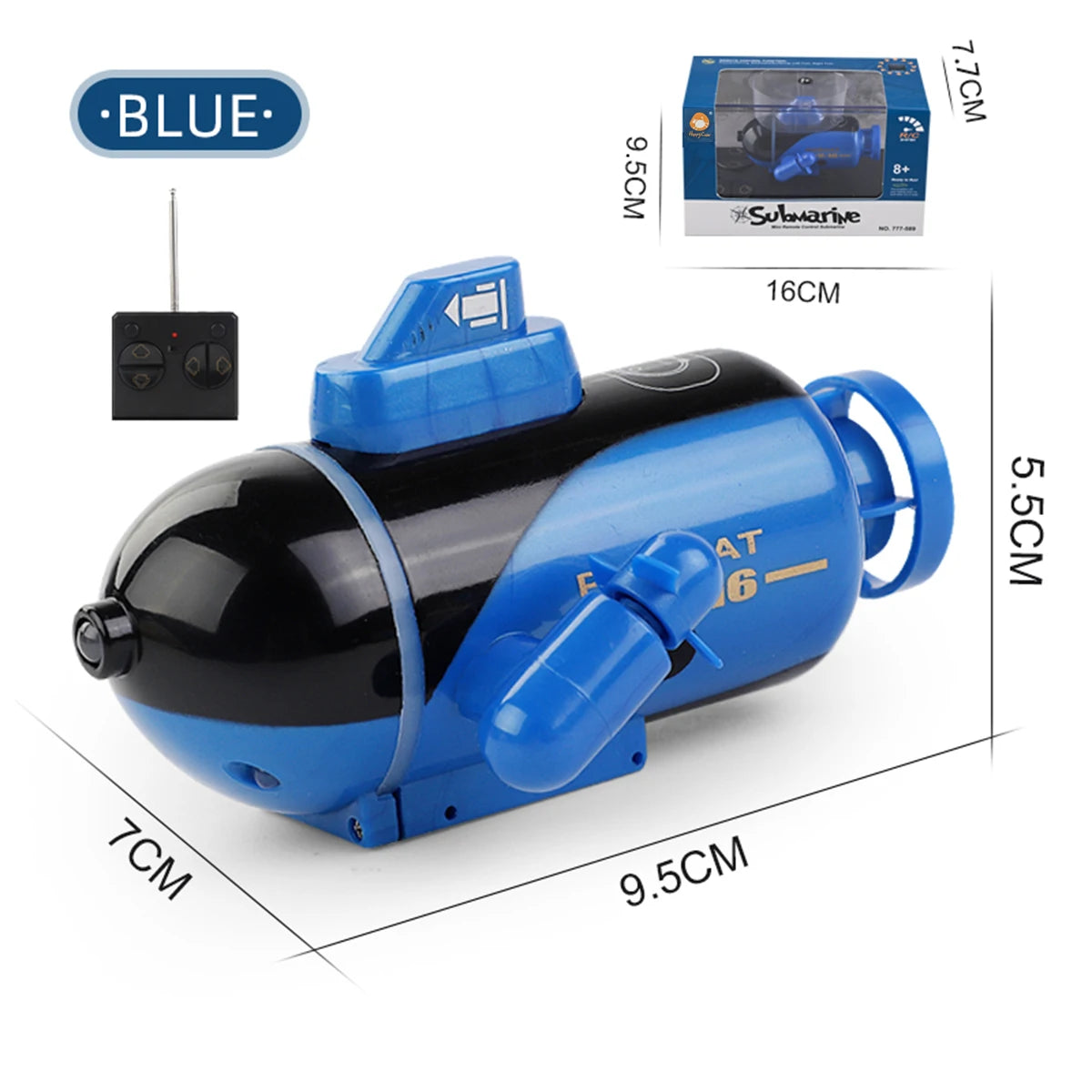 NEUSNEY Mini RC Nuclear Submarine Toy with Remote Control Multicolor